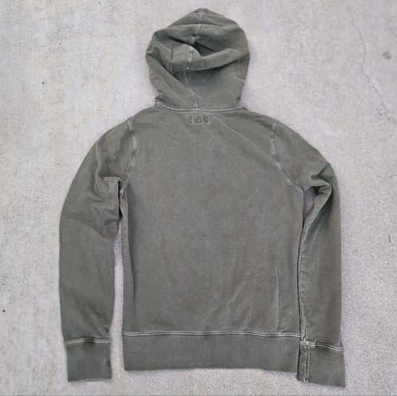 SUPER RARE Y2K GRUNGE LUCKY BRAND EMBROIDERED HOODIE MED PEACE & LOVE SAGE - Picture 5 of 9